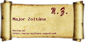 Major Zoltána névjegykártya